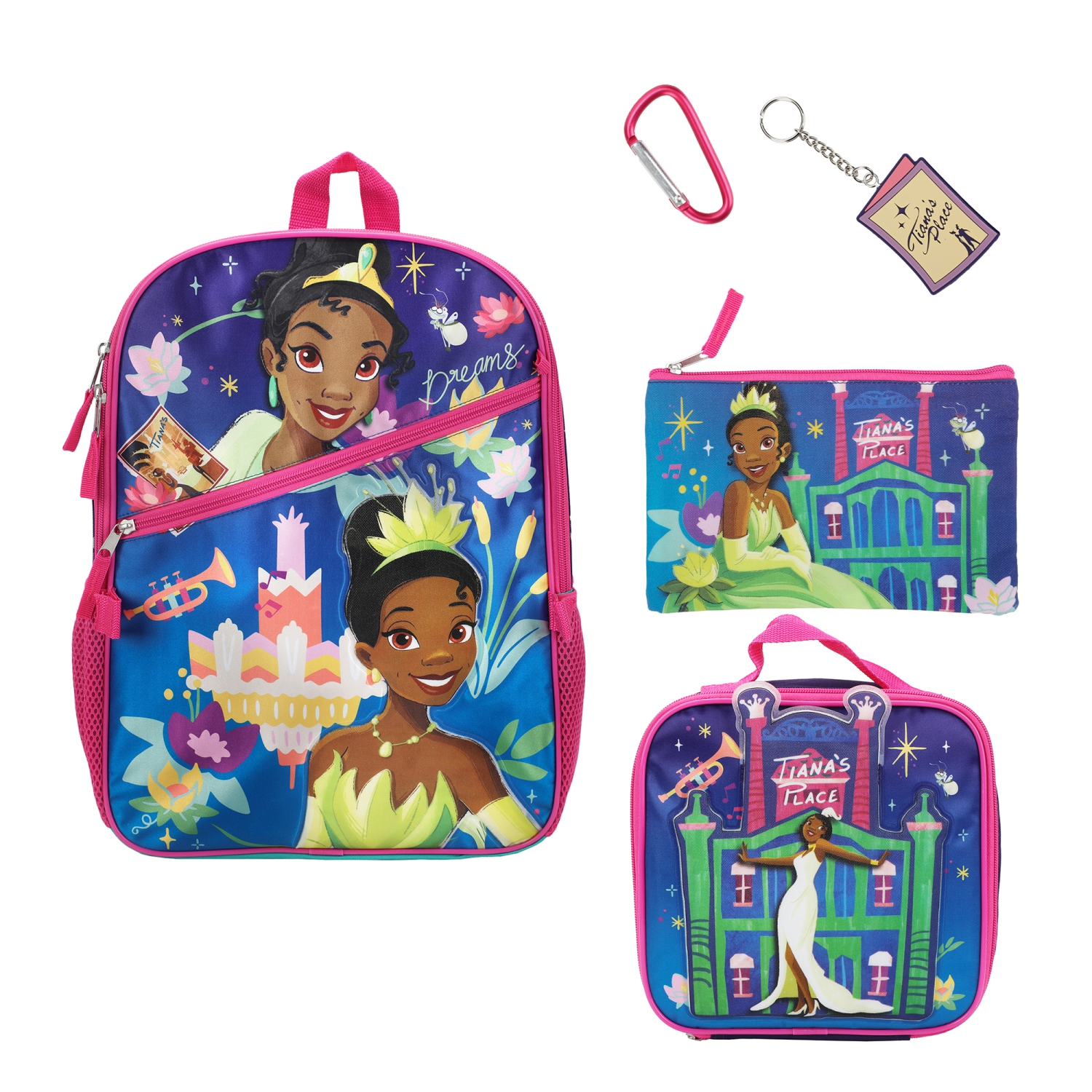 Disney Princess Tiana's Place 5 Piece 16" Kids Backpack Set