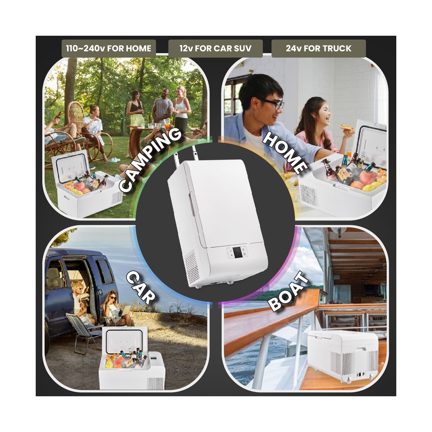 Equator Rolling Fridge-Freezer Portable Casters Retractable Handle 0.7cf 12/110V