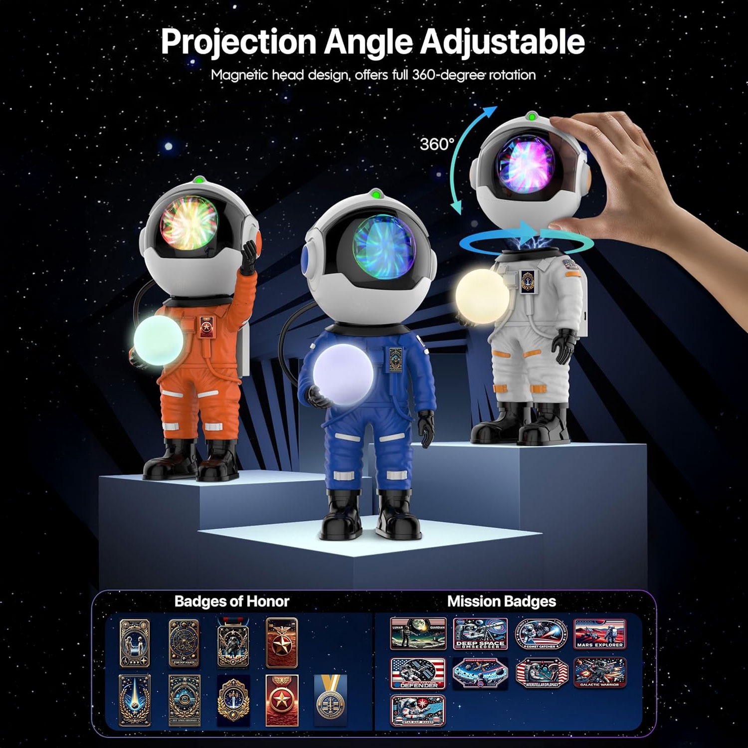 Projecteur de galaxie Astronaut de SUMKEA , Nebulae Light , Bleu
