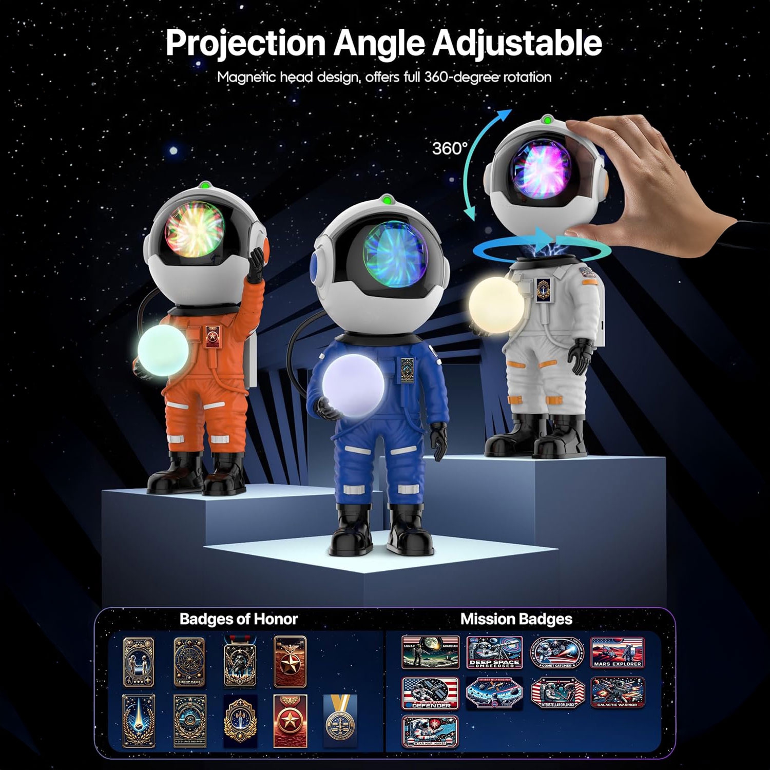 SUMKEA Astronaut Galaxy Projector , Nebulae Light , White