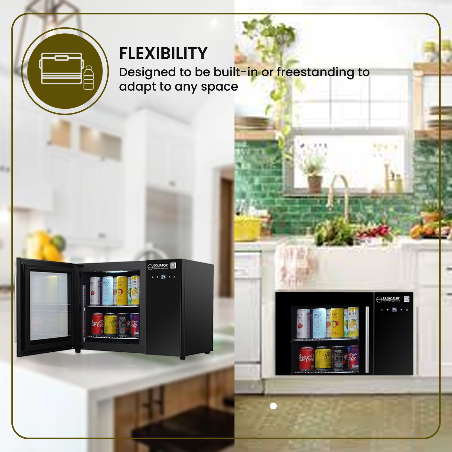 Equator 25in COUNTERTOP Beverage Refrigerator 40 Cans Touch Control 110V