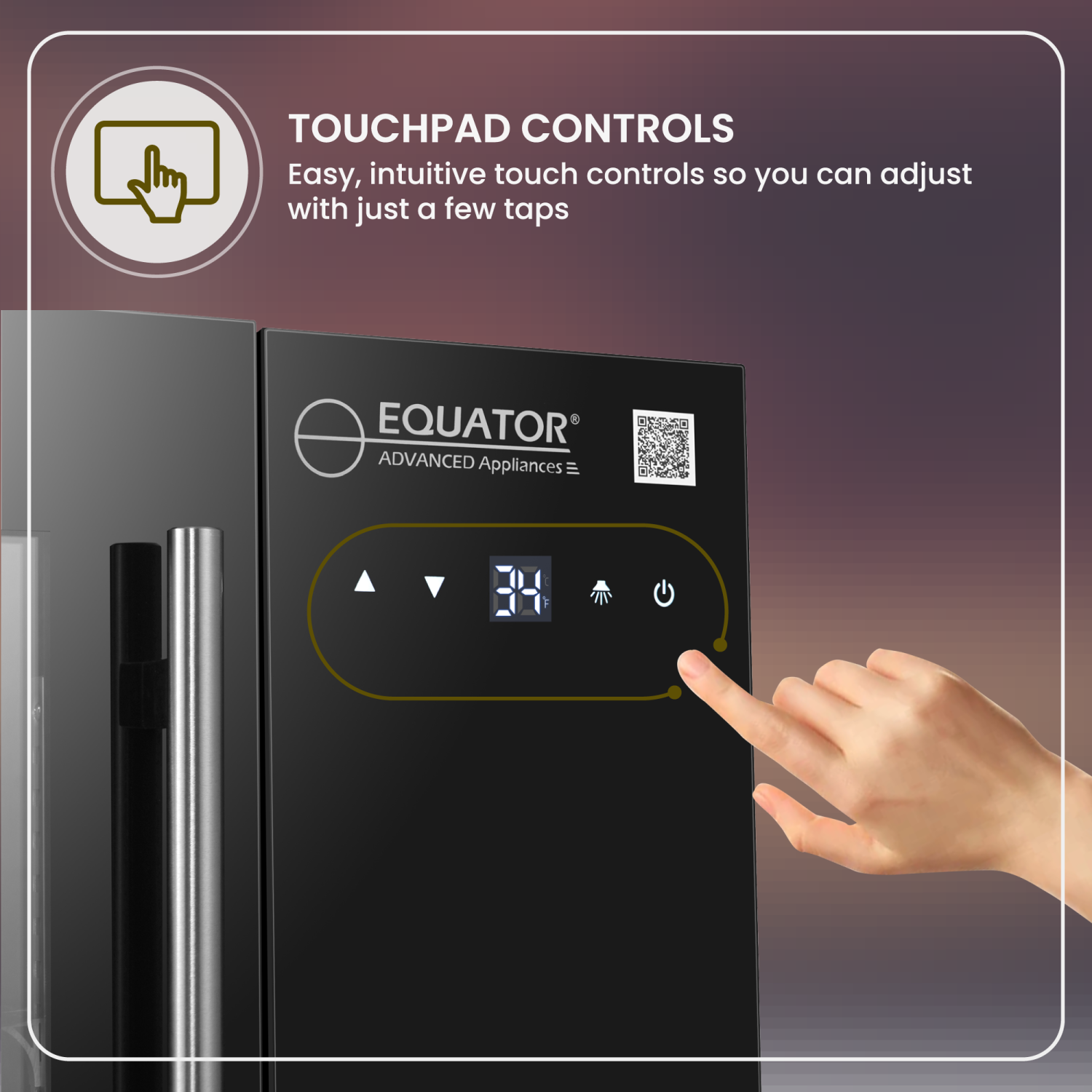 Equator 25in COUNTERTOP Beverage Refrigerator 40 Cans Touch Control 110V
