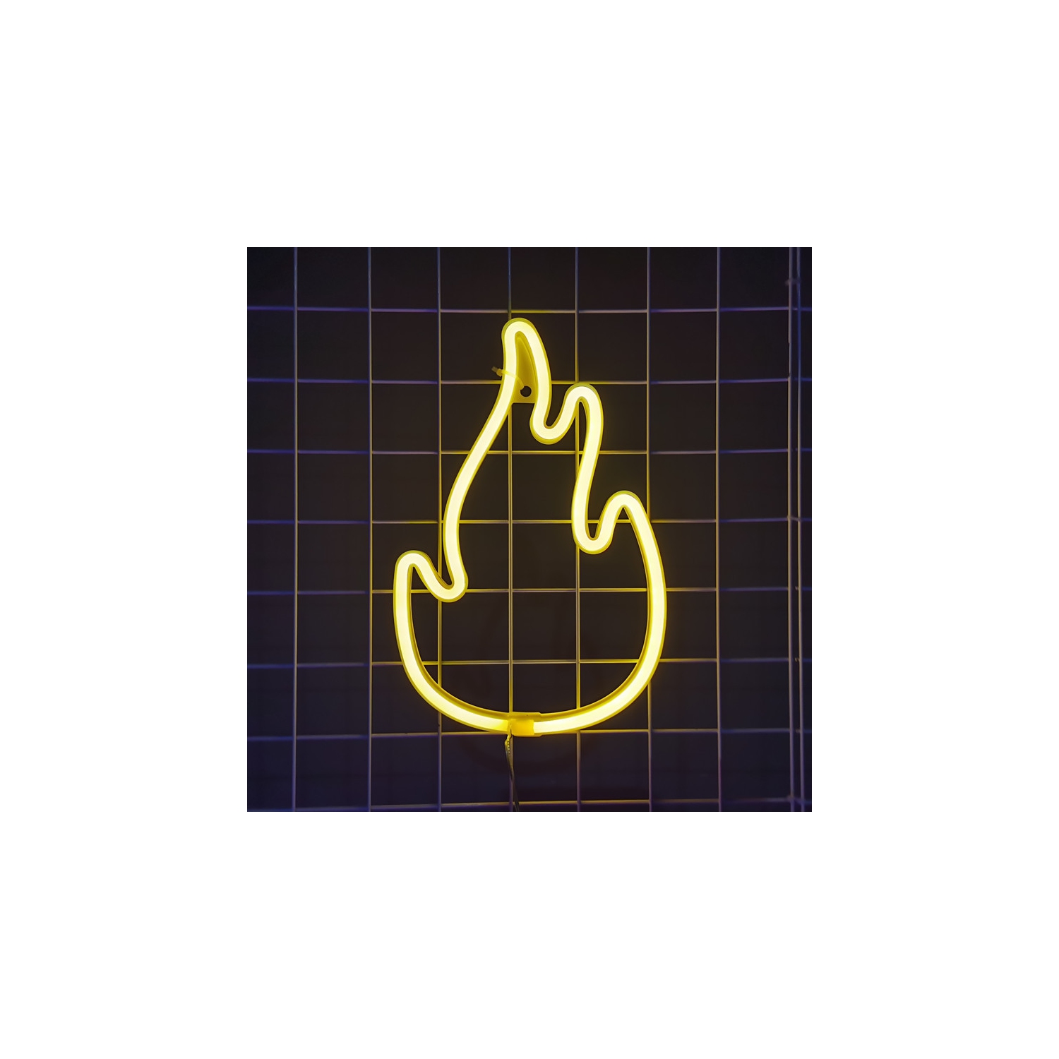 1-pcs Neon Sign, Flame Neon Sign LED Neon Light Night Lamp USB Battery Powered Led Neon Light Sign Bedroom Wall Decor