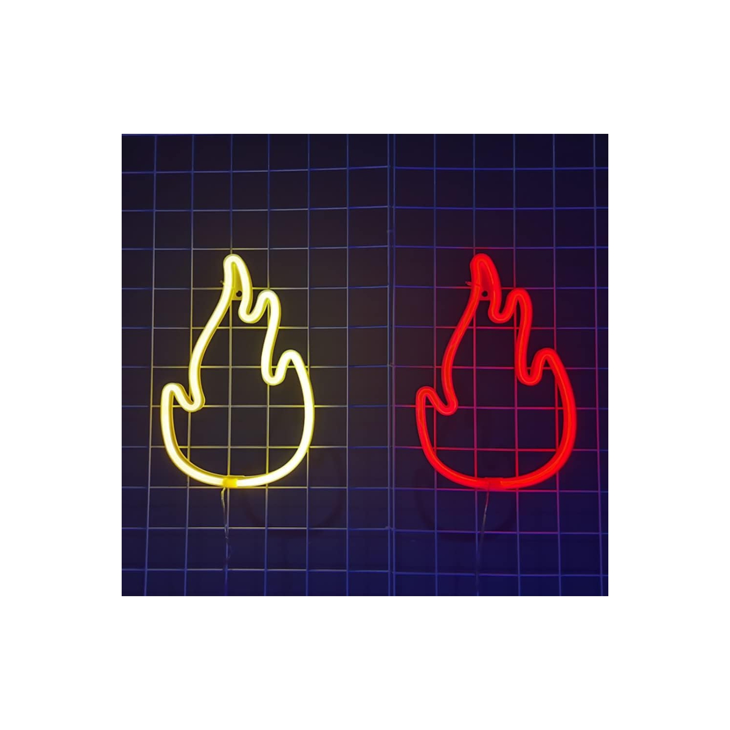 1-pcs Neon Sign, Flame Neon Sign LED Neon Light Night Lamp USB Battery Powered Led Neon Light Sign Bedroom Wall Decor