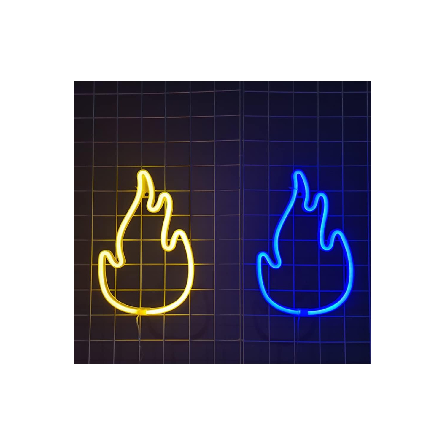 1-pcs Neon Sign, Flame Neon Sign LED Neon Light Night Lamp USB Battery Powered Led Neon Light Sign Bedroom Wall Decor