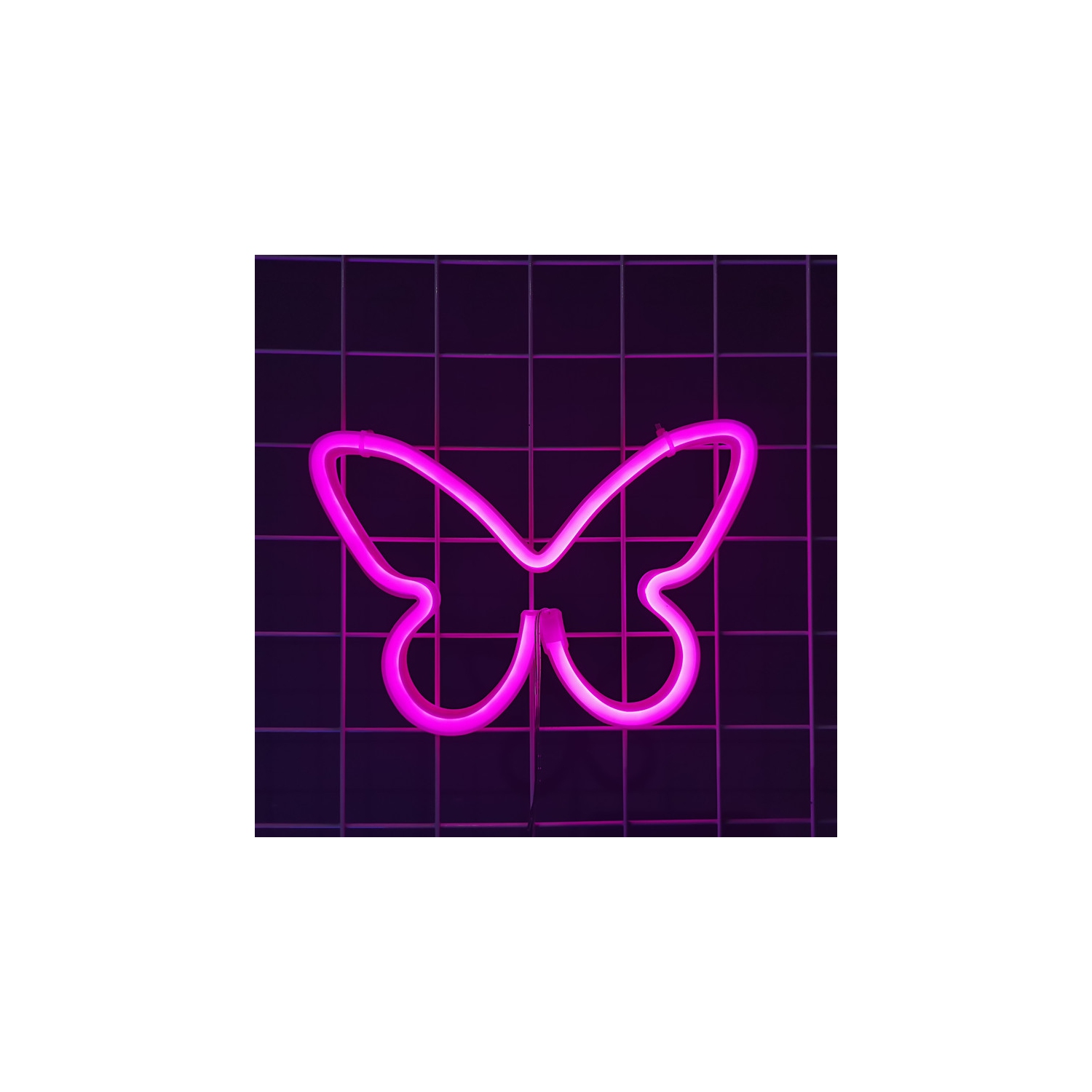 1 lumières néon en forme de papillon de LED suspendues à une lumière néon décorative USB ou à piles pour la maison Bar Restaurant de Noël