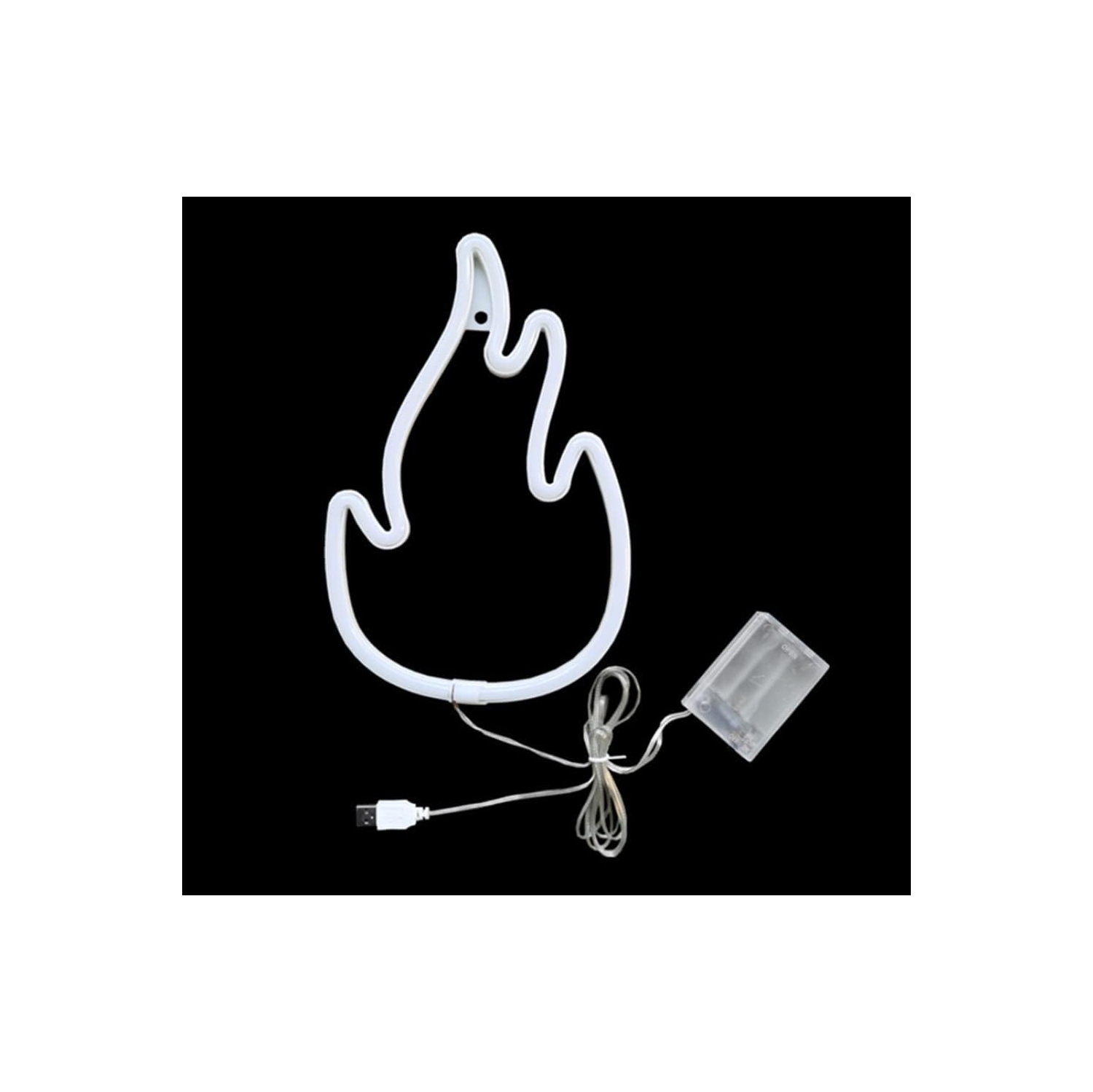 Affiche néon 1 pièces, panneau néon Flame LED lampe de nuit USB Lampe de nuit à DEL alimentée par piles, décoration murale de chambre à coucher
