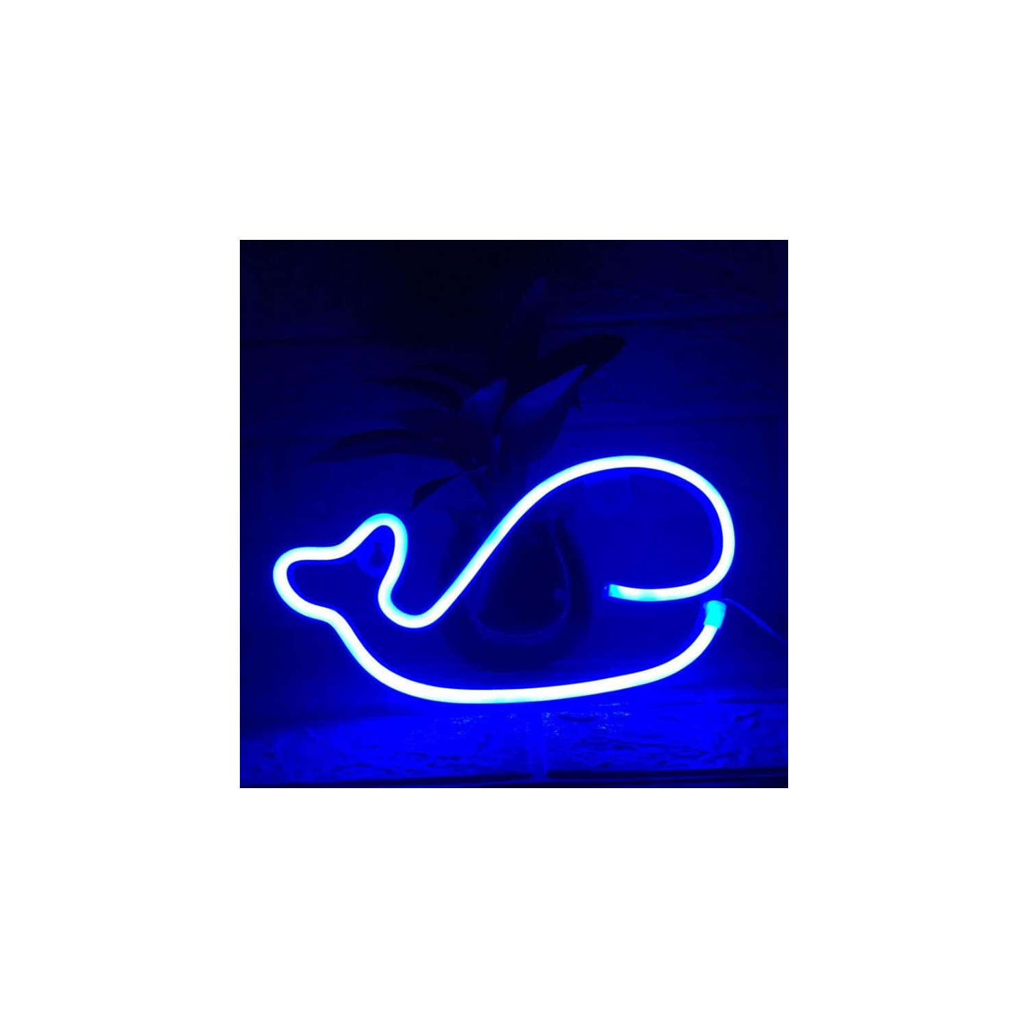 Enseigne néon baleine 1 pièces, décoration murale néon LED, pour décoration murale Chambre de jeu Jeu Chambre de garçon Grand cadeau pour enfant,