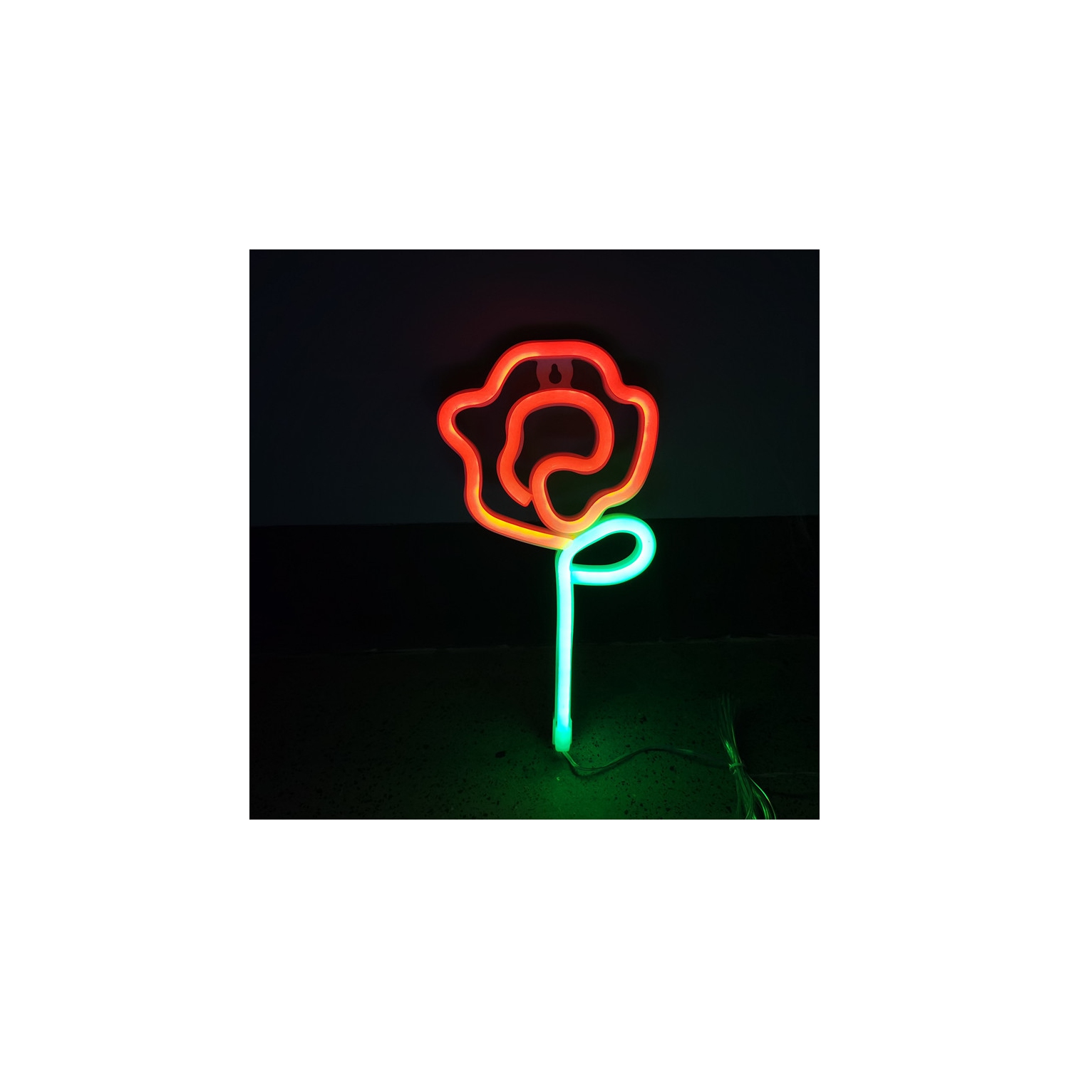 Panneau de 1 lumières fluo LED personnalisable en forme de fleur，Panneau de signalisation de lumières de nuit, 28 14&nbsp;cm