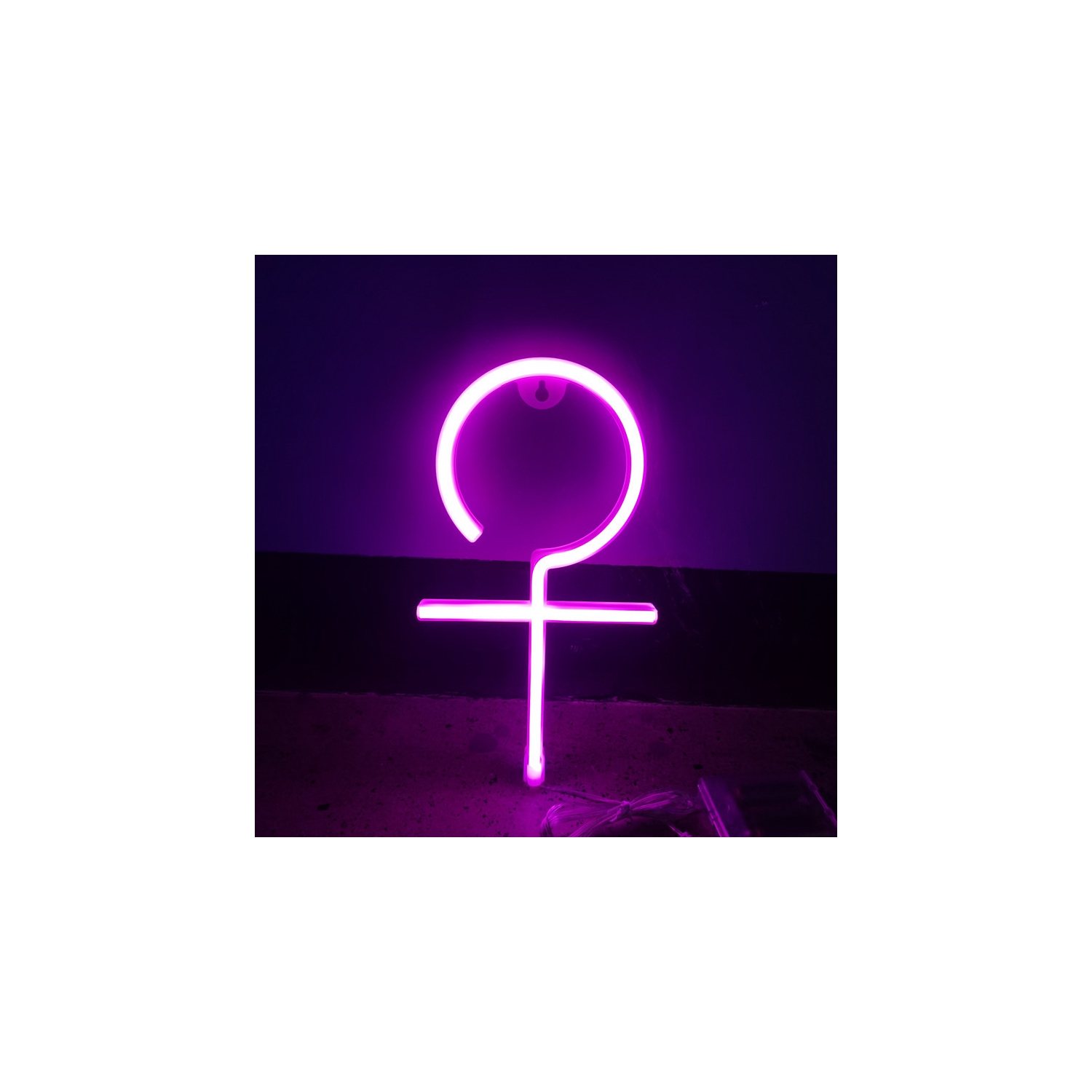 Veilleuse néon 1 pièces, panneaux fluorescents LED Lumière de nuit Hommes et Femmes néons pour chambre d'enfant, éclairage à batterie USB