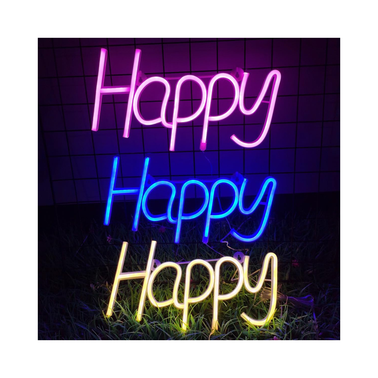 Affiche néon 1 pièces, panneau néon LED lampe de nuit lumière au néon USB Lampe de nuit à DEL alimentée par piles, décoration murale de chambre à