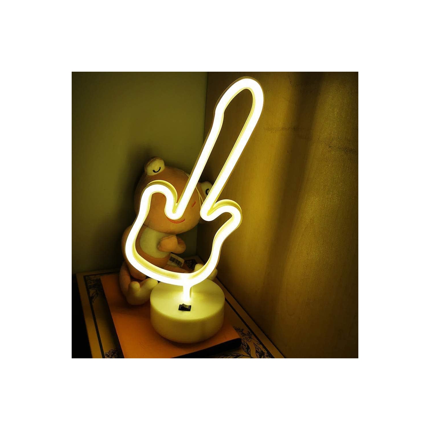 Veilleuse néon 1 pièces, panneaux fluorescents LED Lumière de nuit LED Signes néon Lampes fluo Fonctionnement par piles et USB