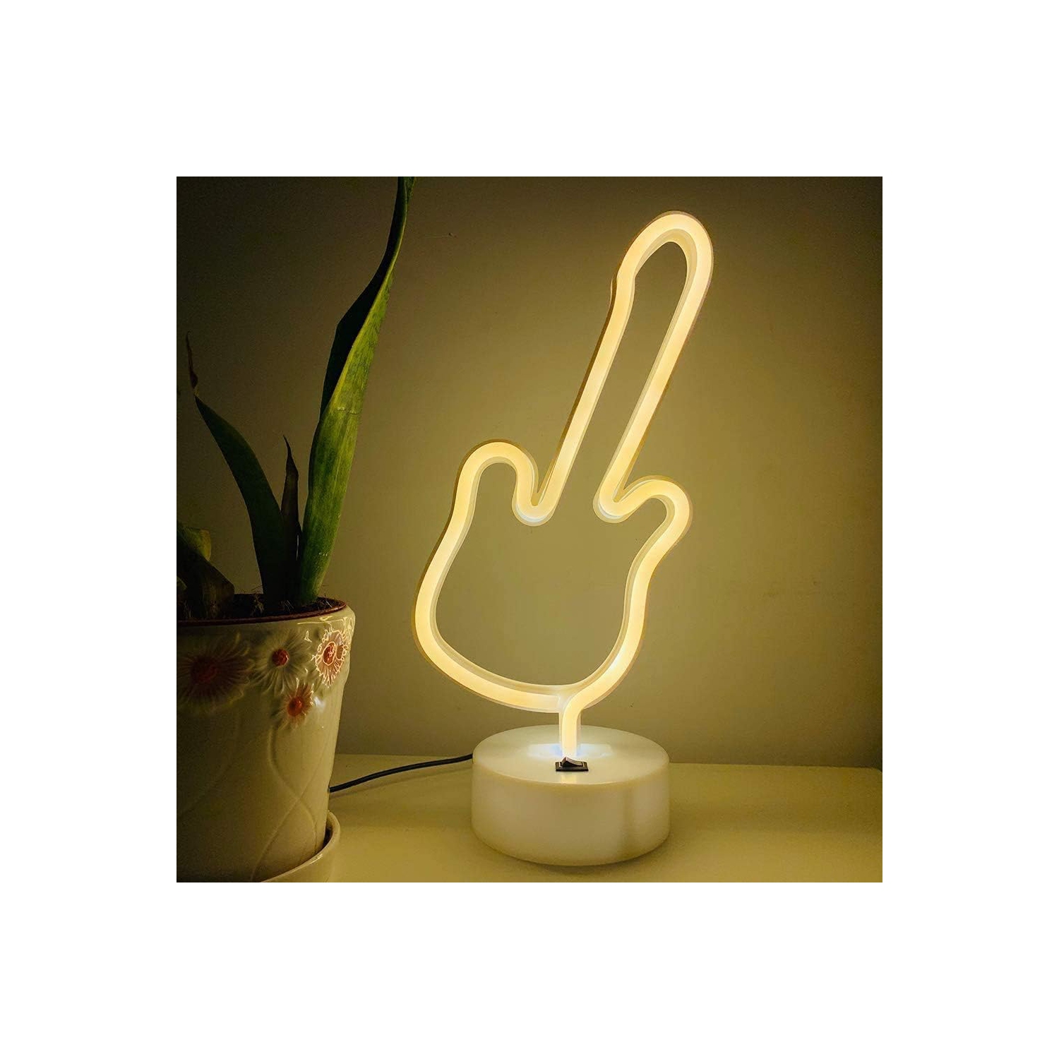 Veilleuse néon 1 pièces, panneaux fluorescents LED Lumière de nuit LED Signes néon Lampes fluo Fonctionnement par piles et USB