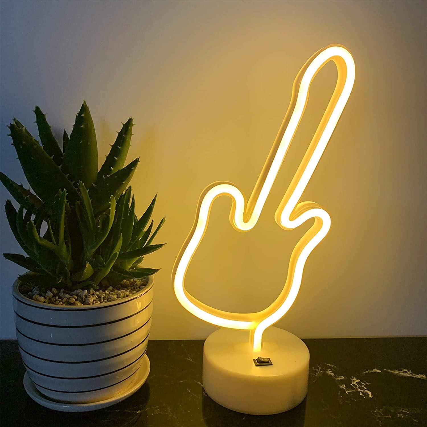 Veilleuse néon 1 pièces, panneaux fluorescents LED Lumière de nuit LED Signes néon Lampes fluo Fonctionnement par piles et USB