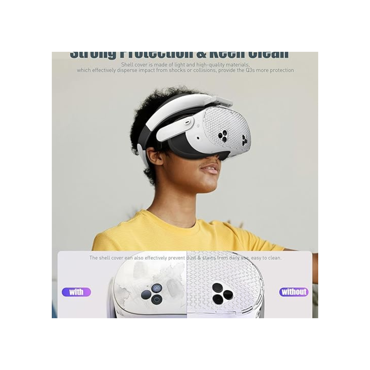 Prime made VR Head Strap Compatible for Quest 3S,Strap Accessories with Head Cushion, Upgarde Elite Strap Comfortable Protective Reduce Pressure –