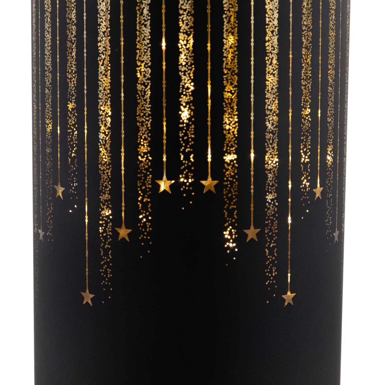 Bougie en verre illuminée avec décorations de Noël en forme d'étoiles de LED - 8 po - Petit