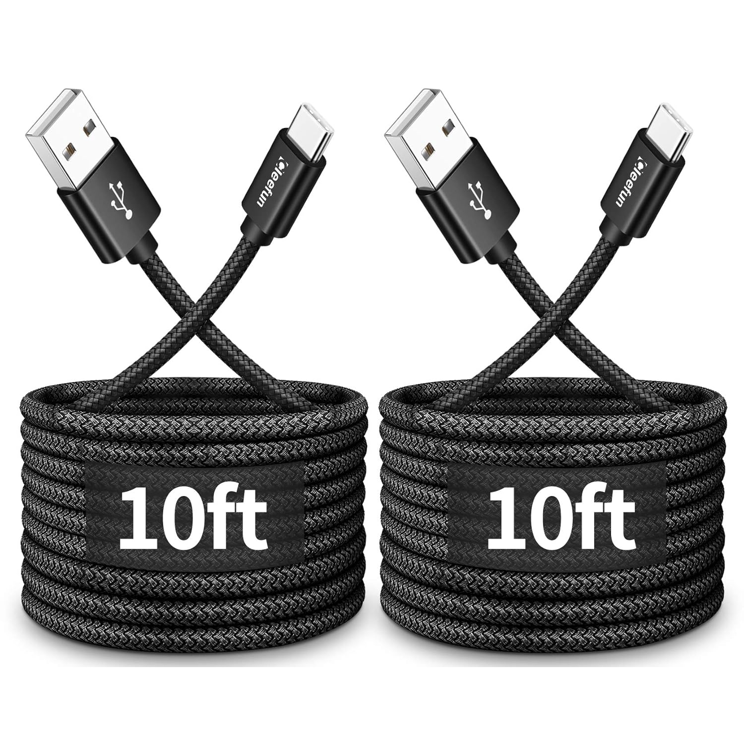 Long USB C Cable 10ft, 2-Pack Type C Cable Fast Charge 10 ft, USB C Charger Cord for iPhone 15 Pro Max, Samsung