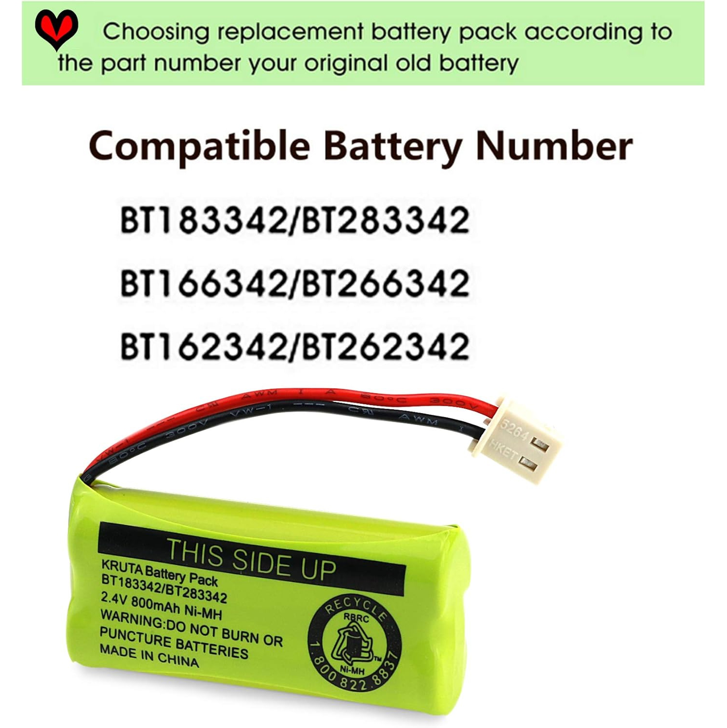 Replacement y BT162342 / BT262342 BT166342/BT266342 BT183342/BT283342 Compatible for Vtech AT&T Cordless