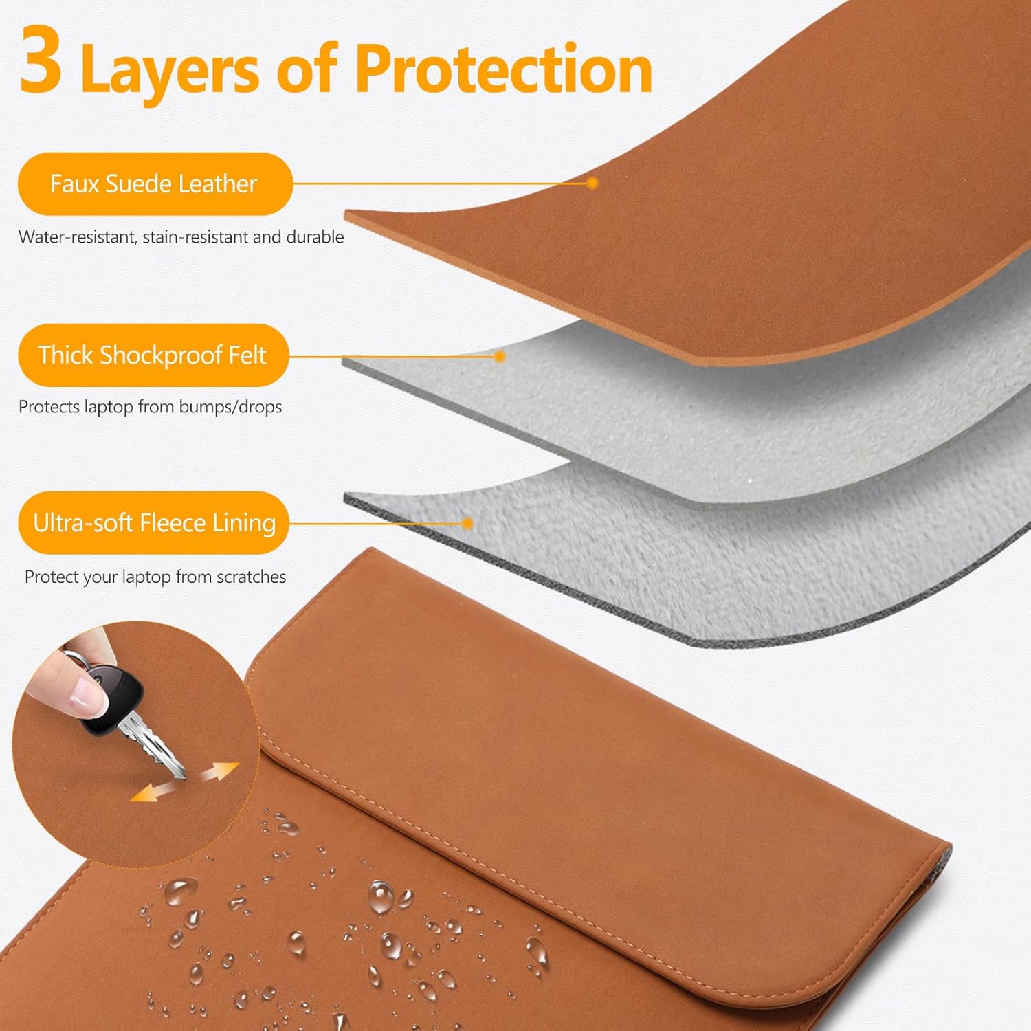 Housse pour portable de 13.3-14&nbsp;po pour MacBook Pro 14 M3/M2/M1 Pro/Max A2992 A2918 A2779 A2442 2024-2021, MacBook Air