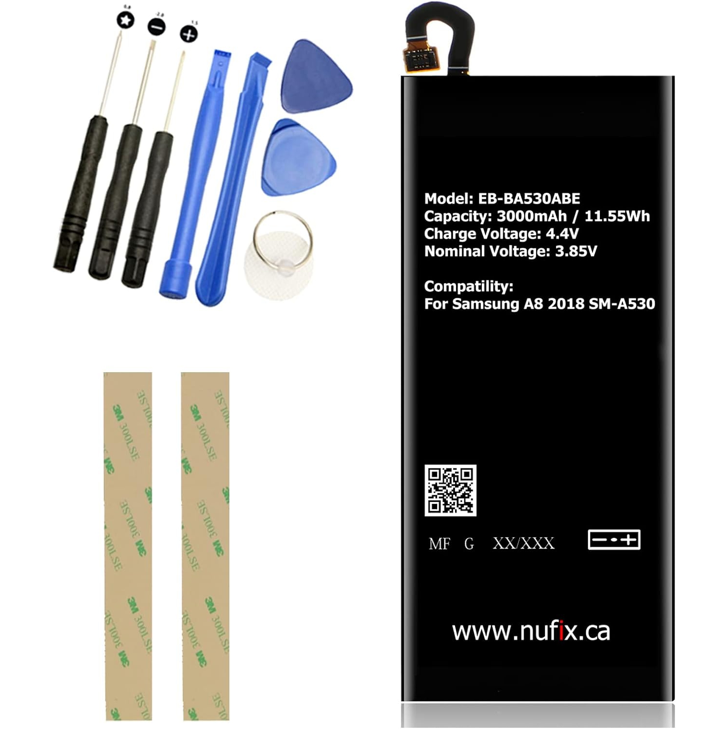 y Replacement for Samsung A8 2018 3000mAh Compatible Replacement y EB-BA530ABE EB-BA530ABA SM-A530F