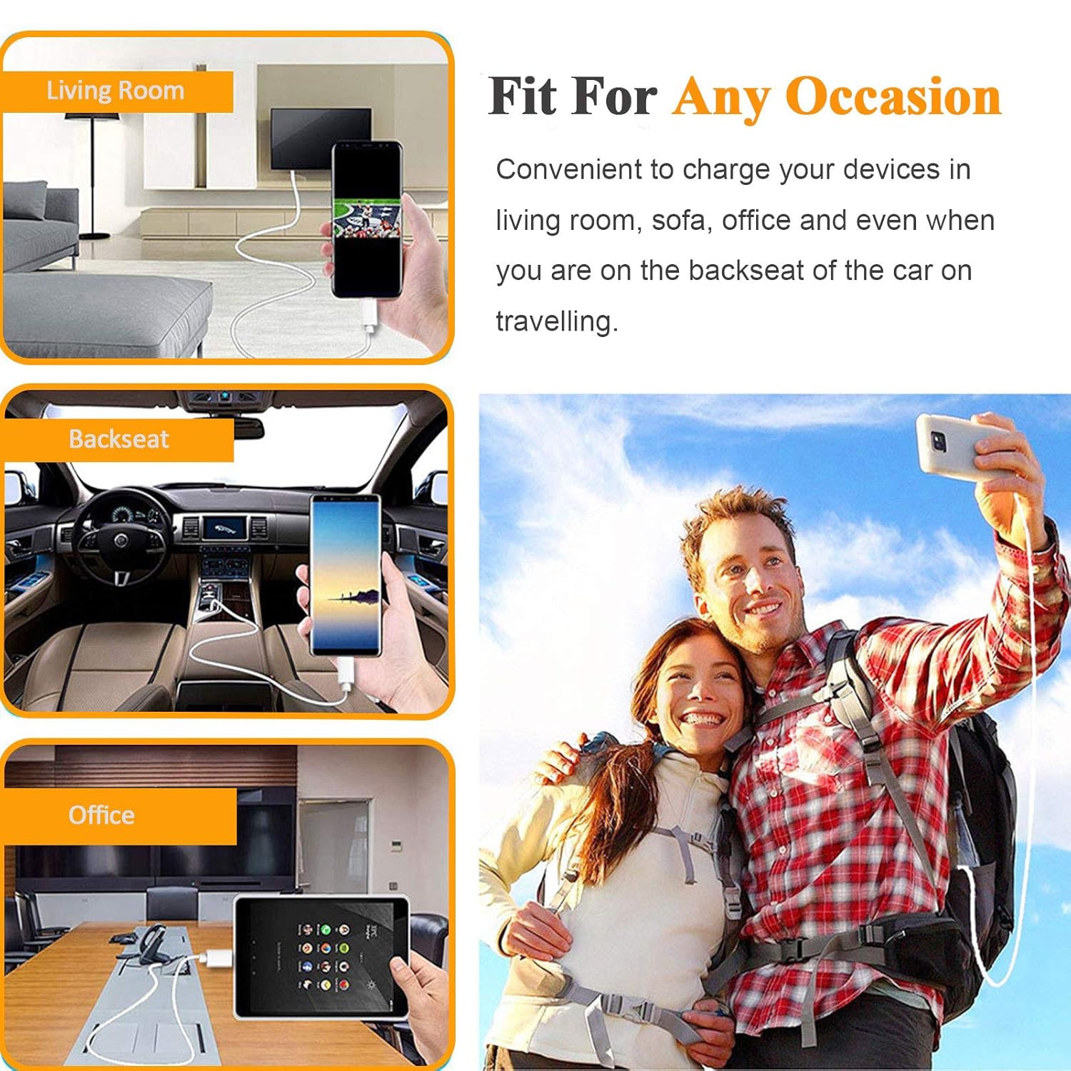 10FT Long Android Charger Cable Fast Charge,USB to ro USB Cable White,ro USB 2.0 Cable USB ro Cable