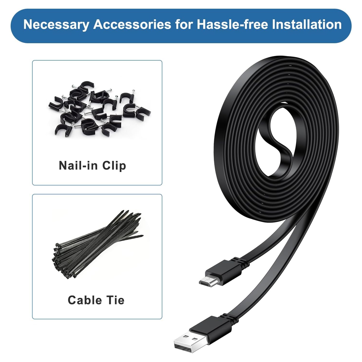 ro USB Power Cable 30FT 2Pack,9M Flat ro USB Charging Power Cord,Charger for Wyze Cam Pan V4,Yi