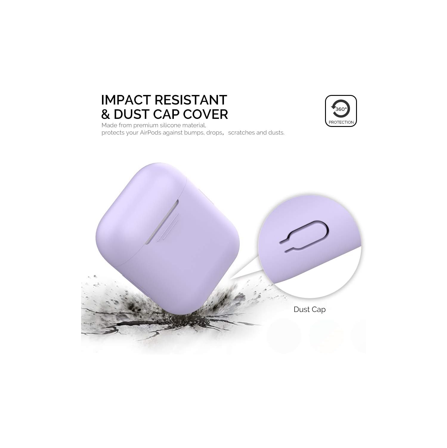 Silicone Case Cover [Front Visible] Compatible with AirPods 2 (Lavender)