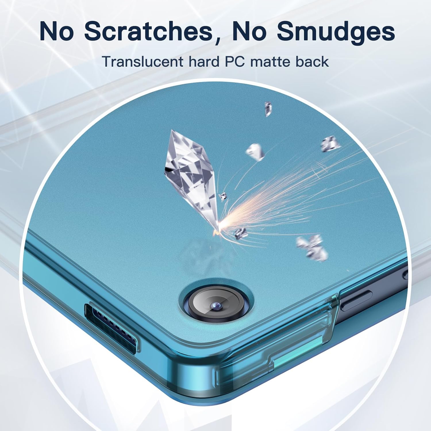 Case for Samsung Galaxy Tab A9 8.7-Inch 2023, Slim Translucent Back Tri-Fold Folio Stand Protective Tablet Cover