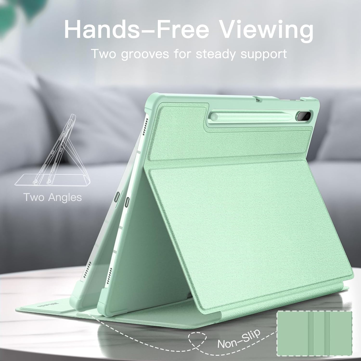 Case for Samsung Galaxy Tab S8 Plus 2022 / S7 FE 2021 / S7 Plus 2020 12.4-Inch with S Pen Holder, Slim Folio
