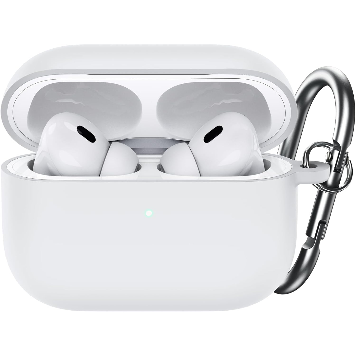 Upgraded Silicone Case Cover for AirPods Pro with Keychain, Hard PC