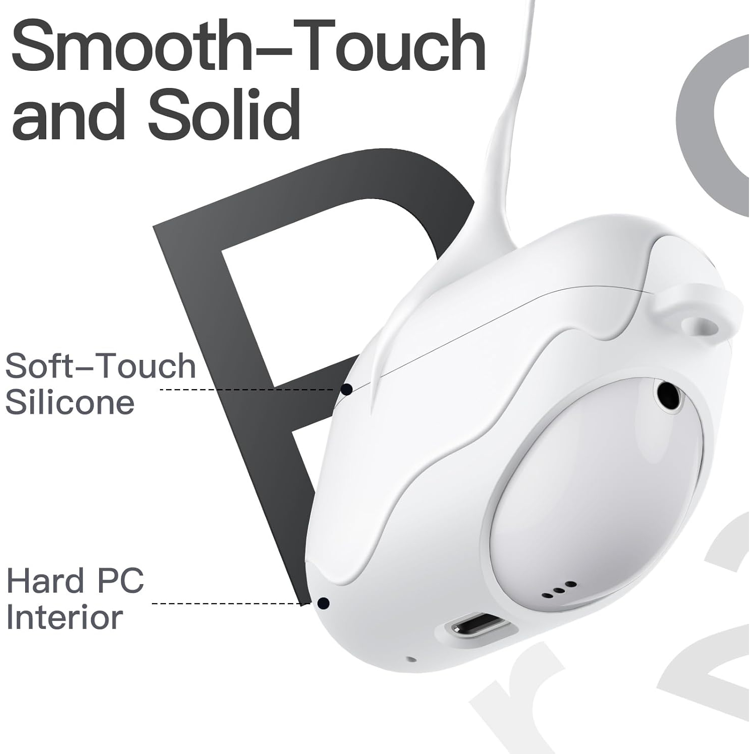 Upgraded Silicone Case Cover for AirPods Pro with Keychain, Hard PC