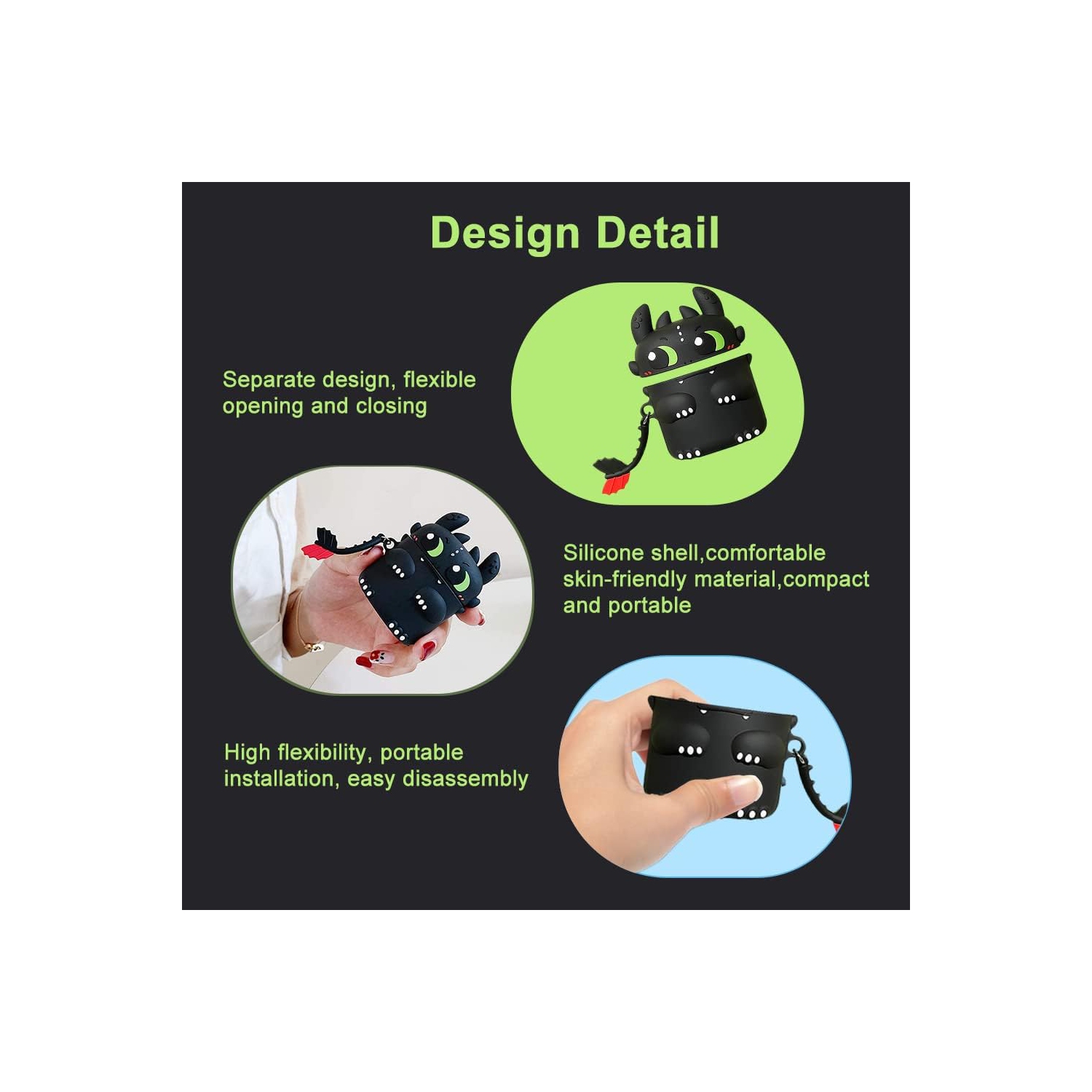 Cute Case Cover Compatible with AirPods 3rd,Funny Kawaii 3D Soft Silicone Shockproof Protective Skin Case Cover