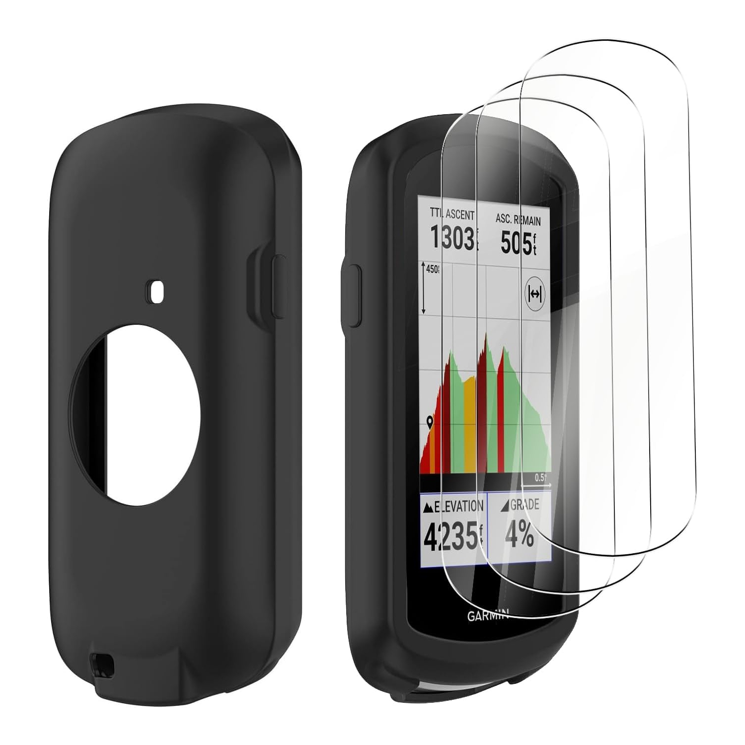 Étui pour Garmin Edge 1040/Edge 1040 Solar + protecteur d'écran, flexible résistant aux égratignures et aux chocs