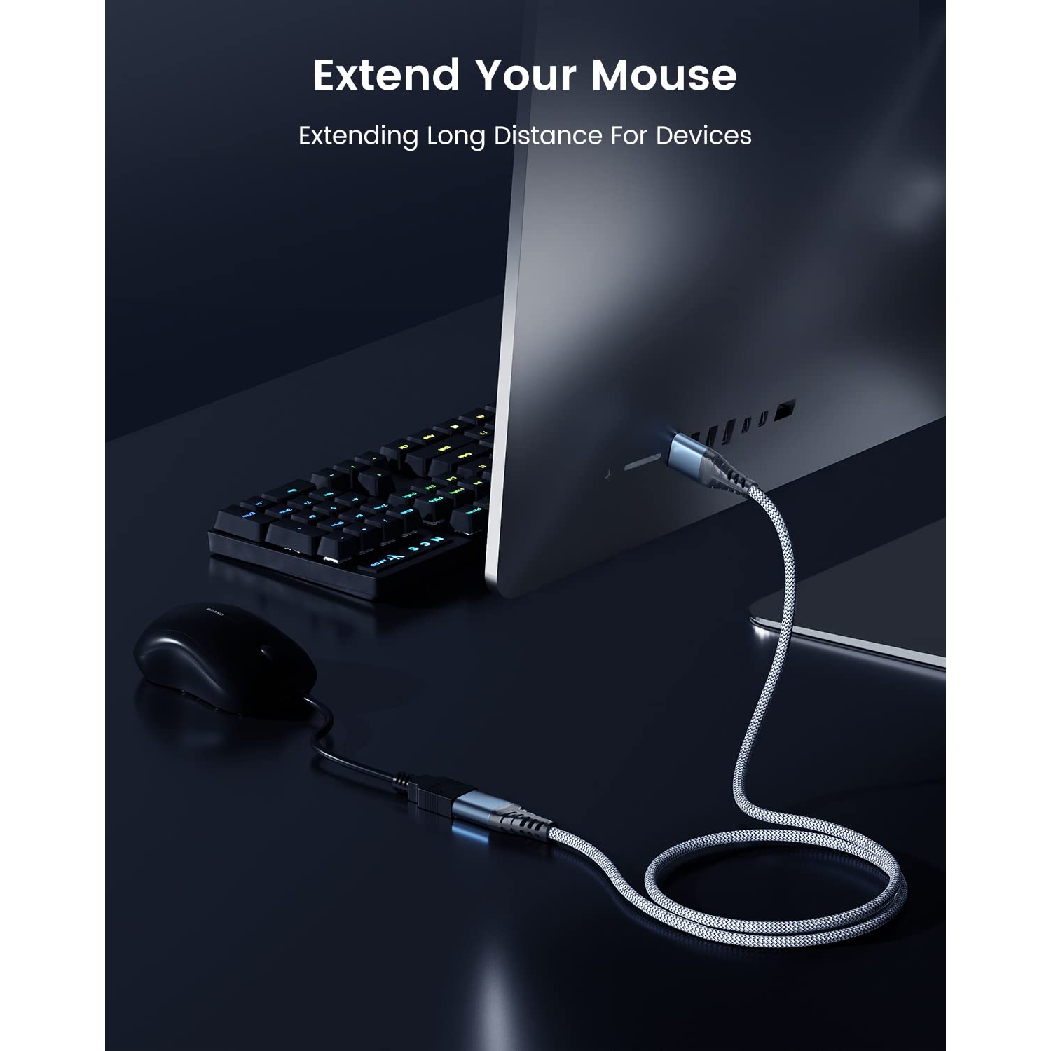 Câble de rallonge USB 6.6&nbsp;pi, USB 3,1 Type A mâle à femelle Câbles de rallonge USB Transfert de données haute vitesse Compatible 5&nbsp;Gb/s