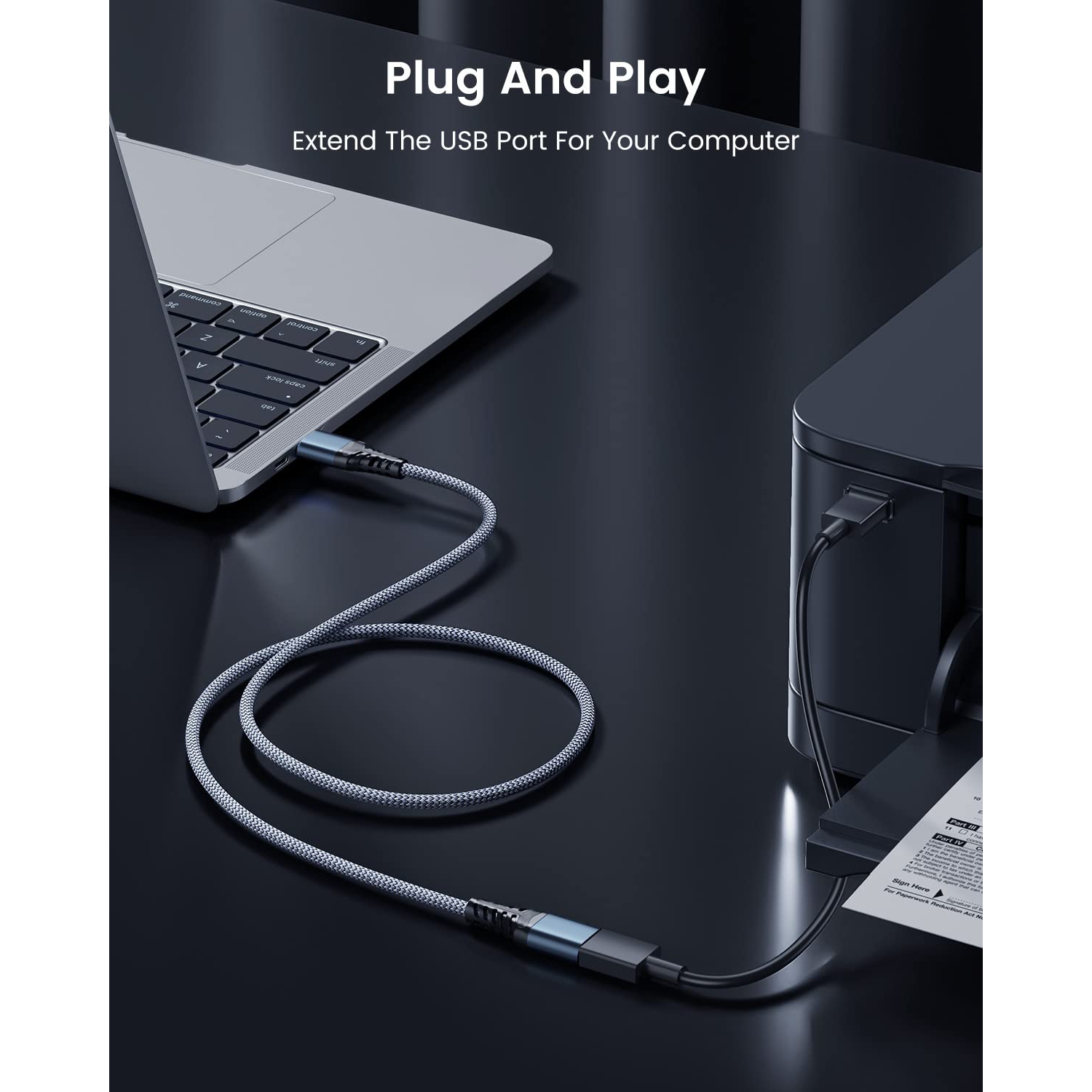 Câble de rallonge USB 6.6&nbsp;pi, USB 3,1 Type A mâle à femelle Câbles de rallonge USB Transfert de données haute vitesse Compatible 5&nbsp;Gb/s