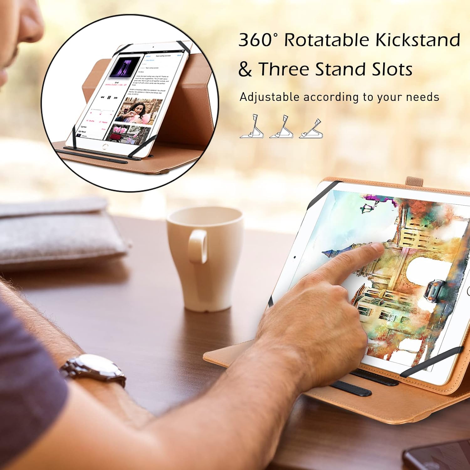 Étui universel pour tablette de 9 à 9&nbsp;po, étui folio avec support protecteur pour écran tactile Android de 10&nbsp;po et 10,1