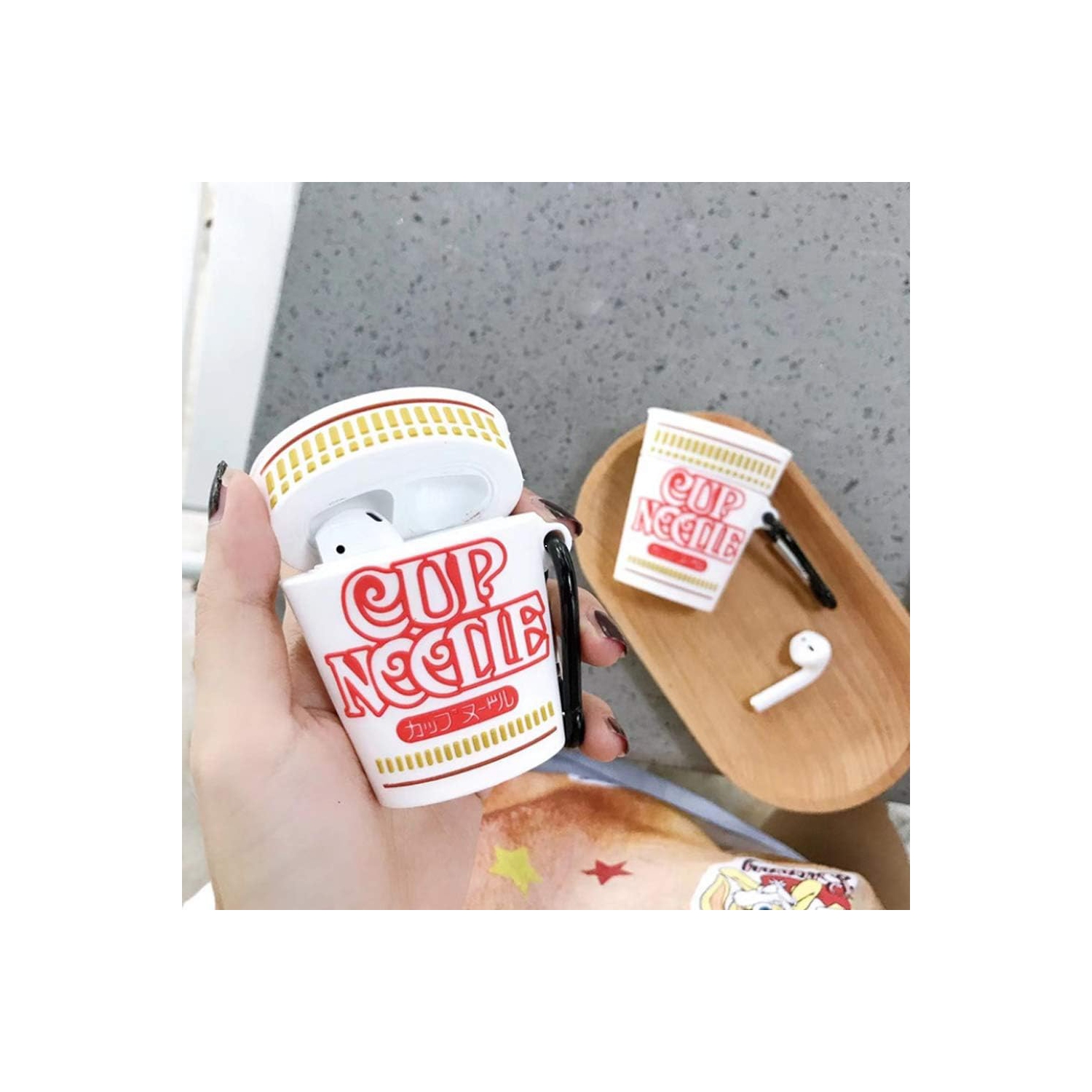 Compatible with AirPods 2/1 Case Noodles Cup, Kids Teens Girls Boys Women Kawaii Cartoon 3D Skin for Airpod Case,