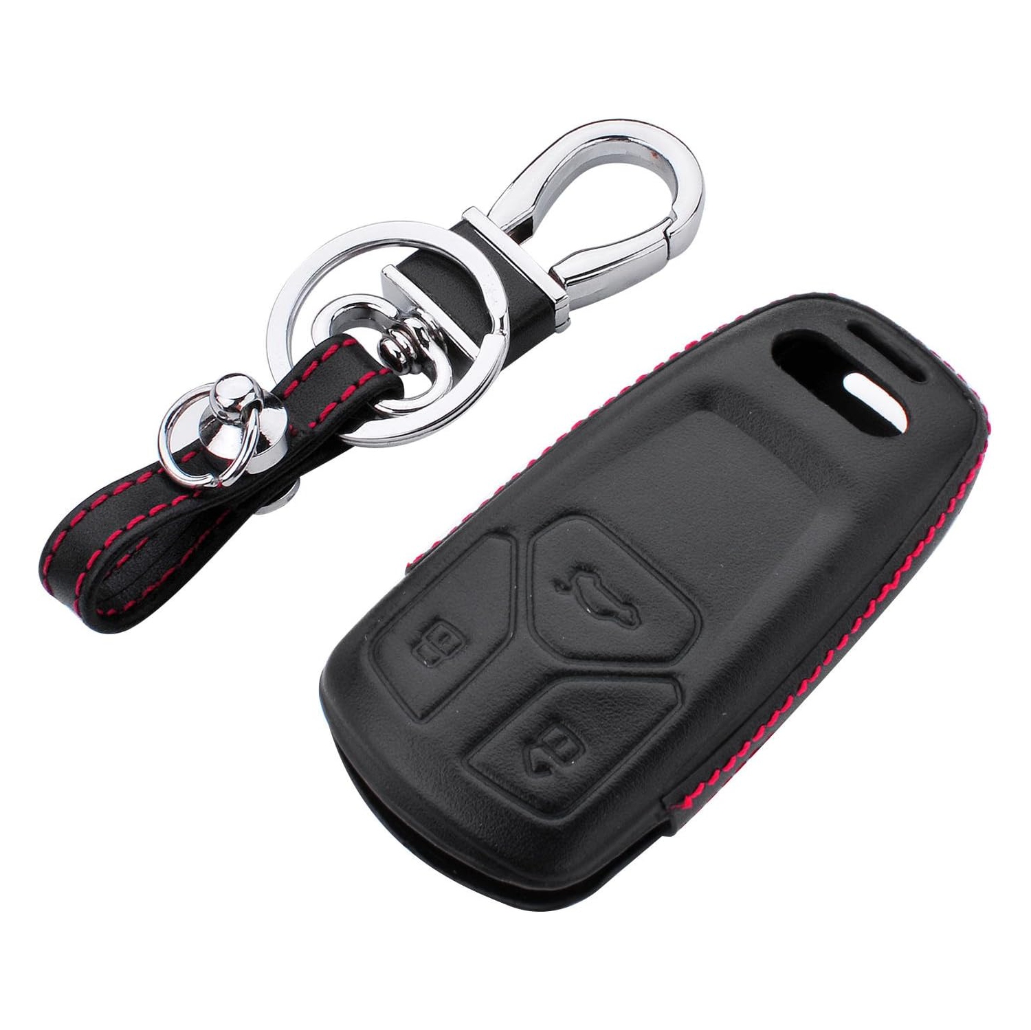 Men Women Genuine Leather Key Fob Cover For Audi A4 A4L A5 A6 A7 A8 Q5 Q7 R8 RS Q3 RS4 RS5 RS7 S4 S5 S6 S7 S8