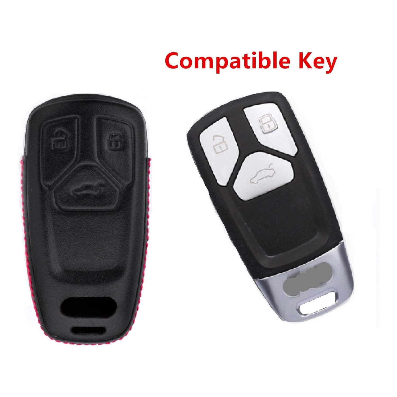Men Women Genuine Leather Key Fob Cover For Audi A4 A4L A5 A6 A7 A8 Q5 Q7 R8 RS Q3 RS4 RS5 RS7 S4 S5 S6 S7 S8