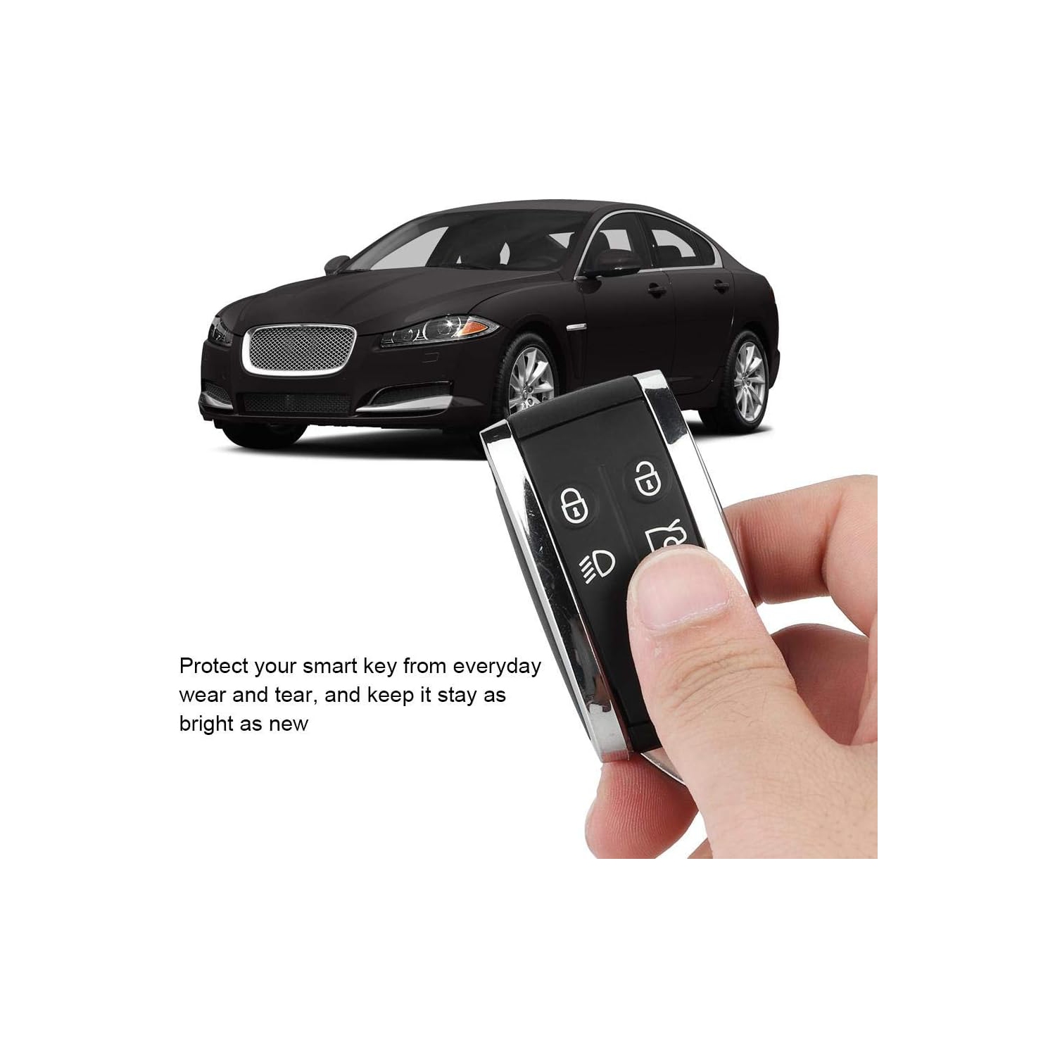 Car Remote Key Fob Shell Case Replacement 5 Buttons Car Remote Key Shell Protective Case Fits for Jaguar XF