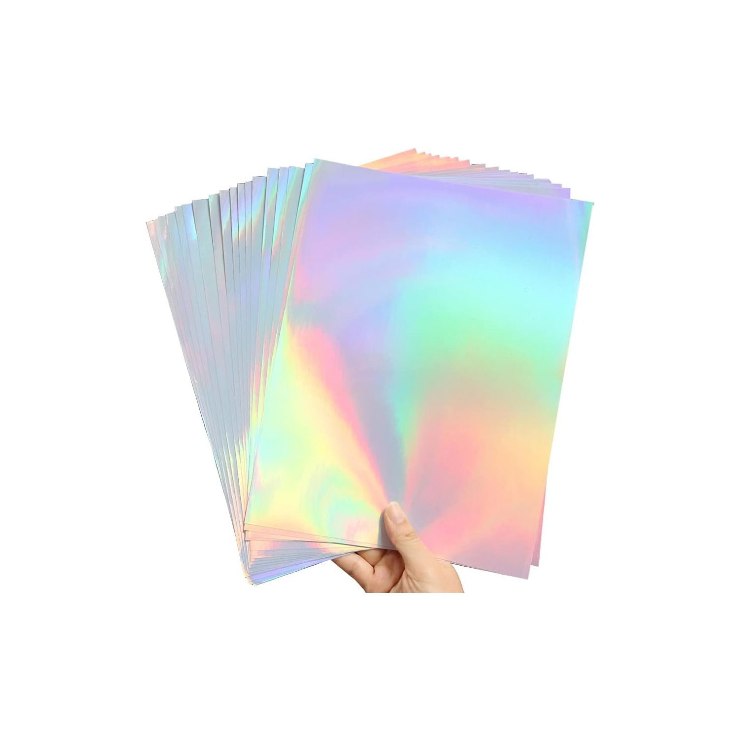 20 feuilles de vinyle imprimables holographiques Papier autocollant pour imprimante laser à jet d'encre, 8,5 x 11&nbsp;po