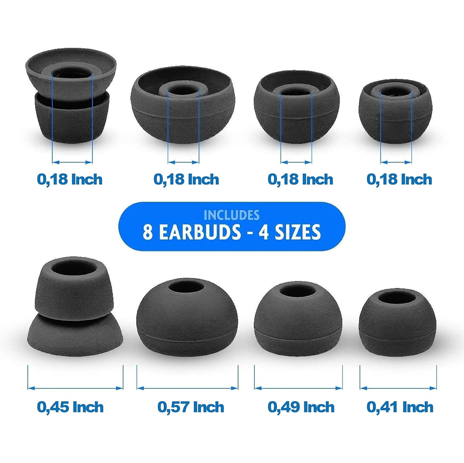 Silicone Ear Tips Earbuds Set Compatible with Powerbeats 2/3 Monsterbeats Beats by Dre 4 Pairs