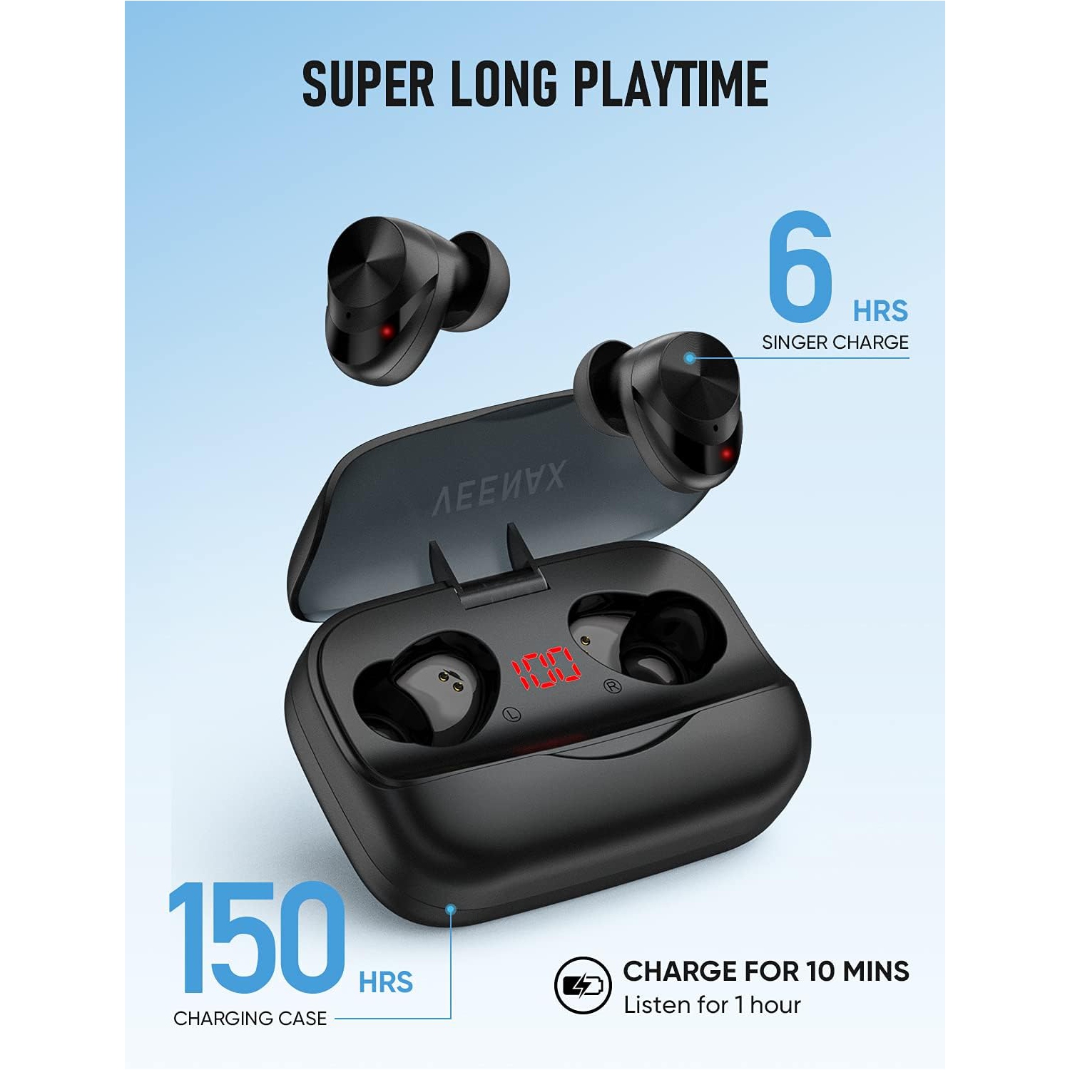 X11 True Earbuds, Bluetooth Headphones Touch Control, TWS Sport Earphones with rophone and Deep