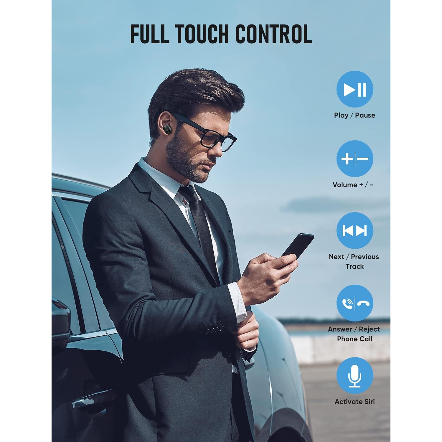 X11 True Earbuds, Bluetooth Headphones Touch Control, TWS Sport Earphones with rophone and Deep