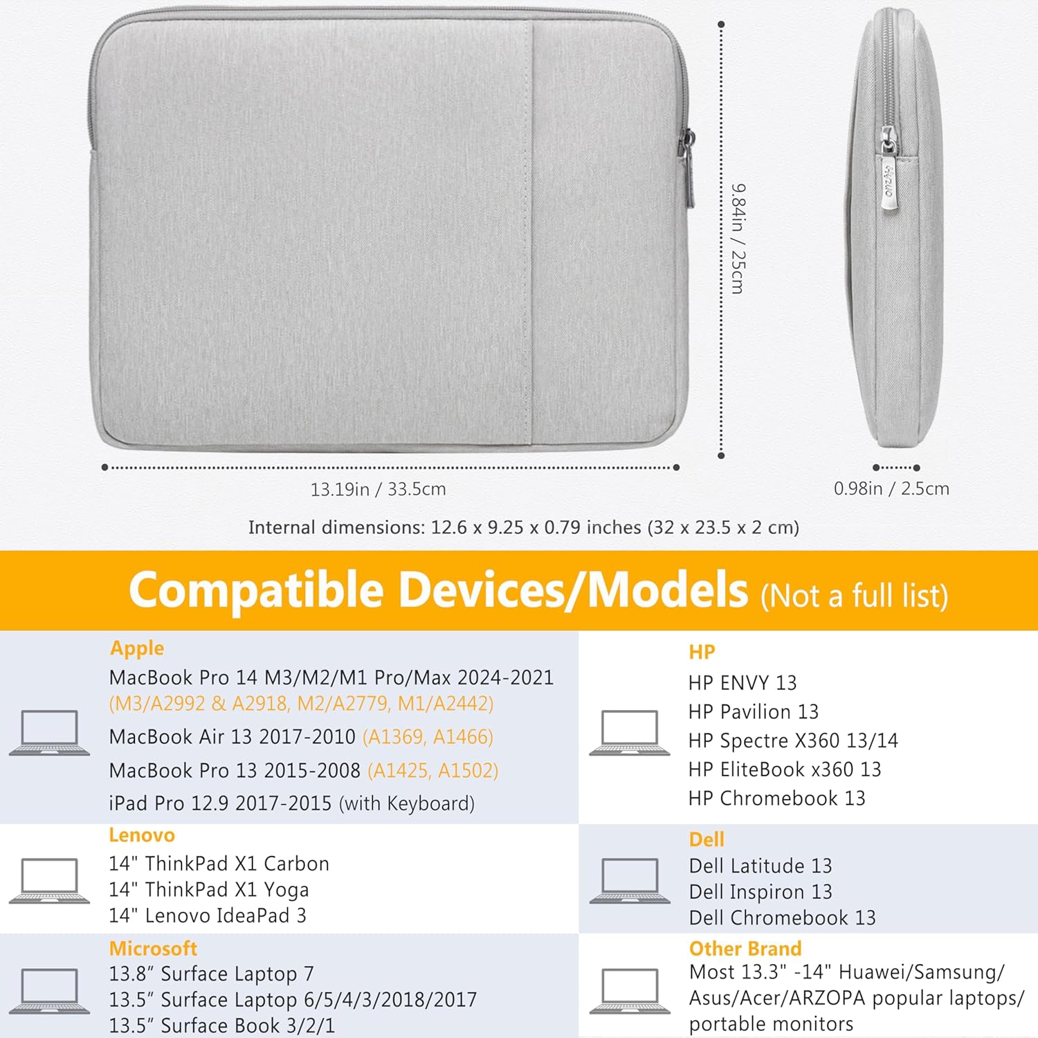 Housse pour portable de 13.3-14 po pour MacBook Pro 14 M3/M2/M1 Pro/Max A2918 A2992 A2779 A2442 2024-2021, MacBook