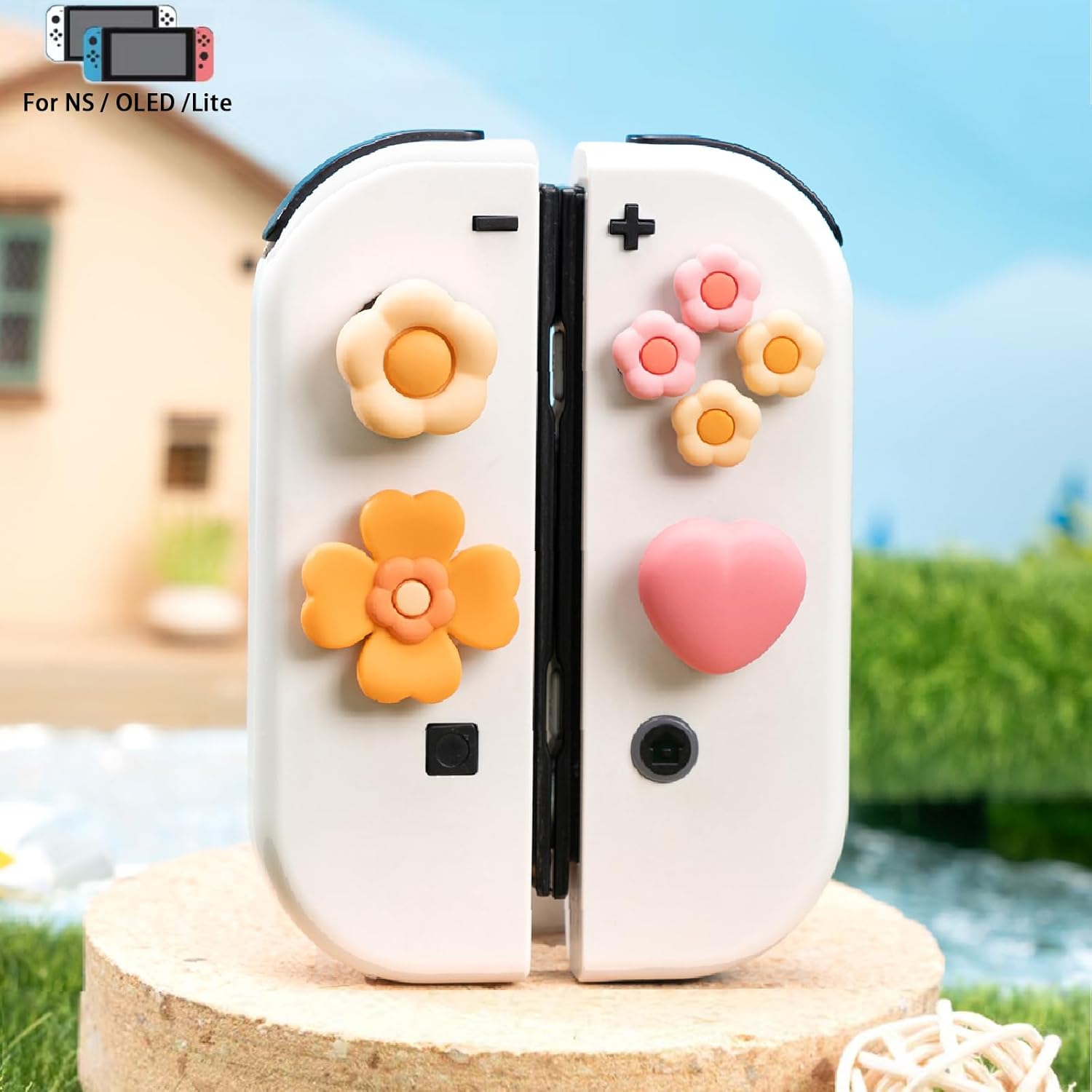 Joli capuchons de boutons Cross D-Pad, ensemble de capuchons antidérapants en silicone, capuchons de couvercle de manche à balai ABXY