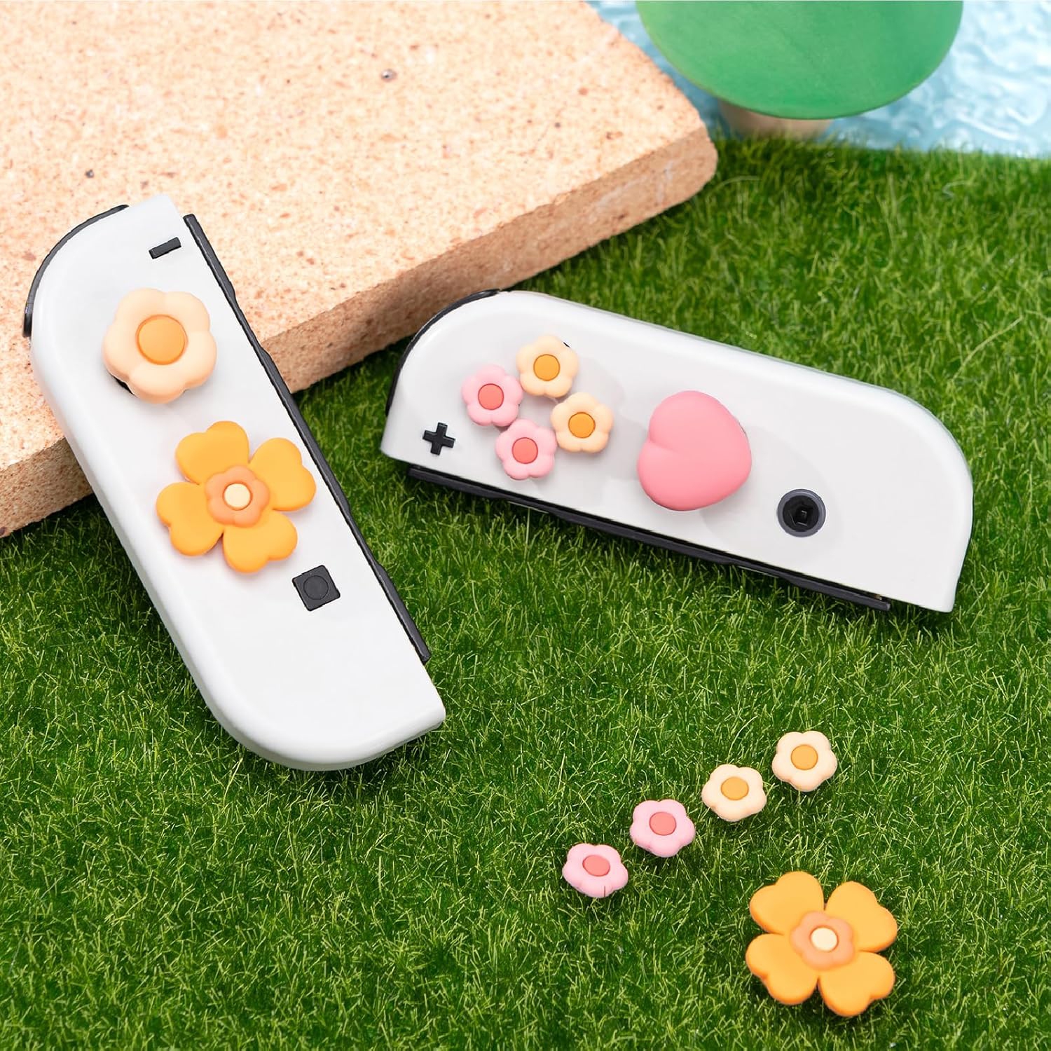 Joli capuchons de boutons Cross D-Pad, ensemble de capuchons antidérapants en silicone, capuchons de couvercle de manche à balai ABXY