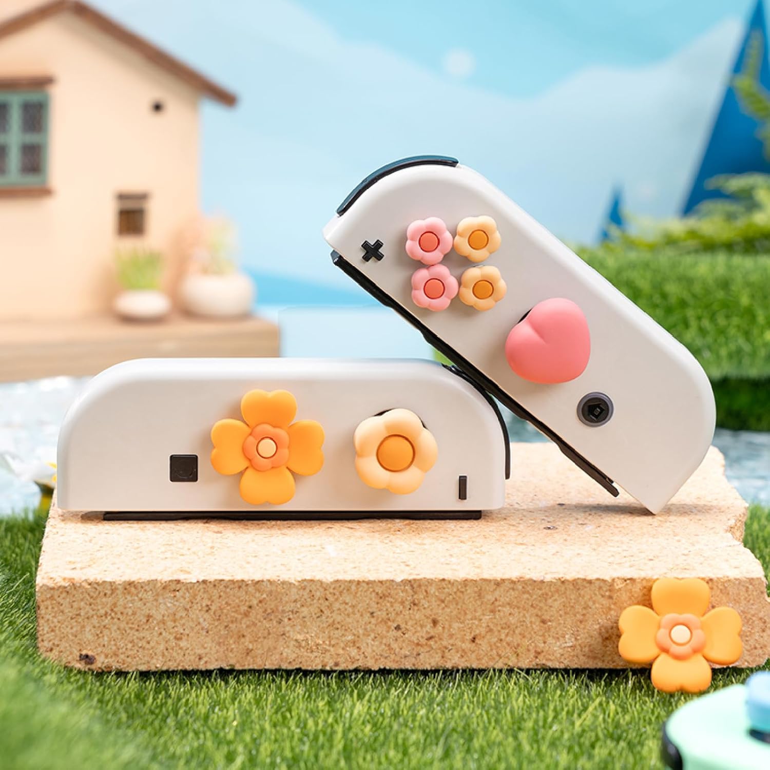 Joli capuchons de boutons Cross D-Pad, ensemble de capuchons antidérapants en silicone, capuchons de couvercle de manche à balai ABXY