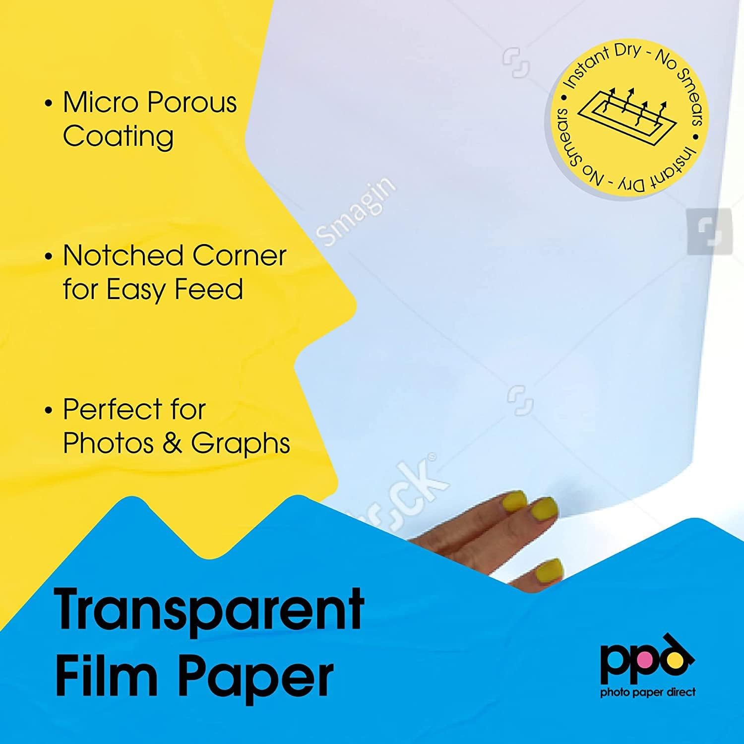 Film laiteux transparent transparent pour projecteur et écran LTR 8,5 x 11 x 50 feuilles - Instant