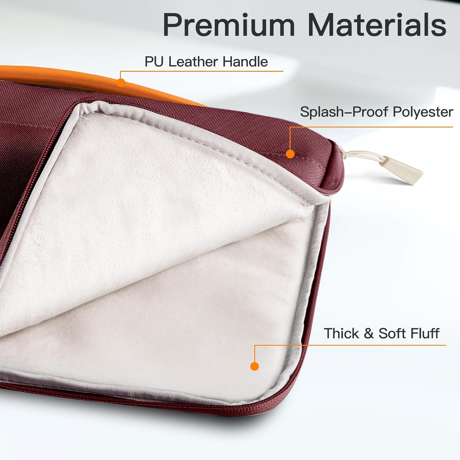 Laptop Sleeve for 13.3-Inch MacBook Air/Pro, 14-Inch MacBook Pro 2021 M1, 13-13.6 Inch Notebook, Waterproof